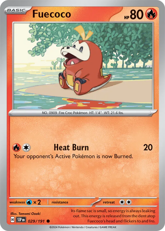 029/191 Fuecoco Surging Sparks Pokémon Card