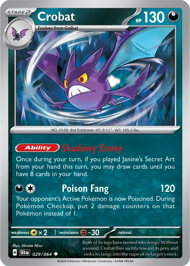 029/064 Crobat Shrouded Fable Pokémon Card
