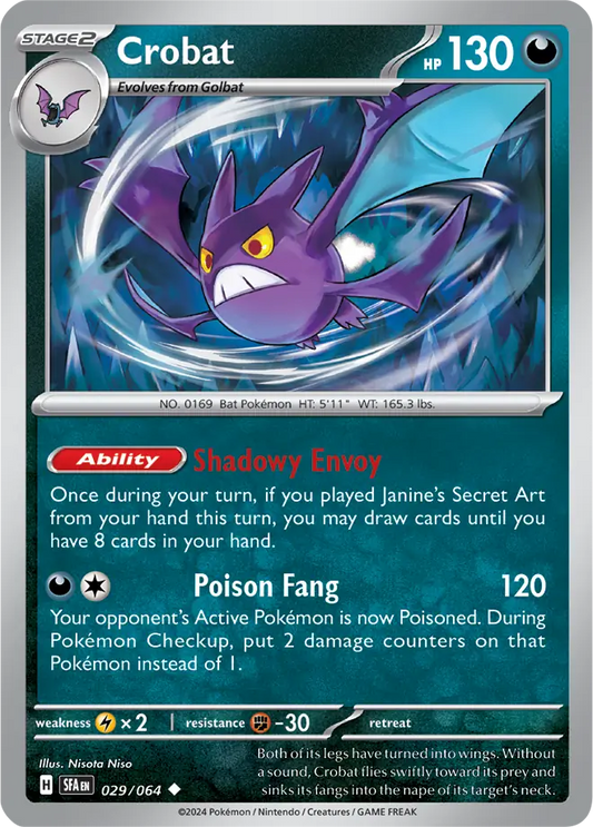029/064 Crobat Shrouded Fable Pokémon Card