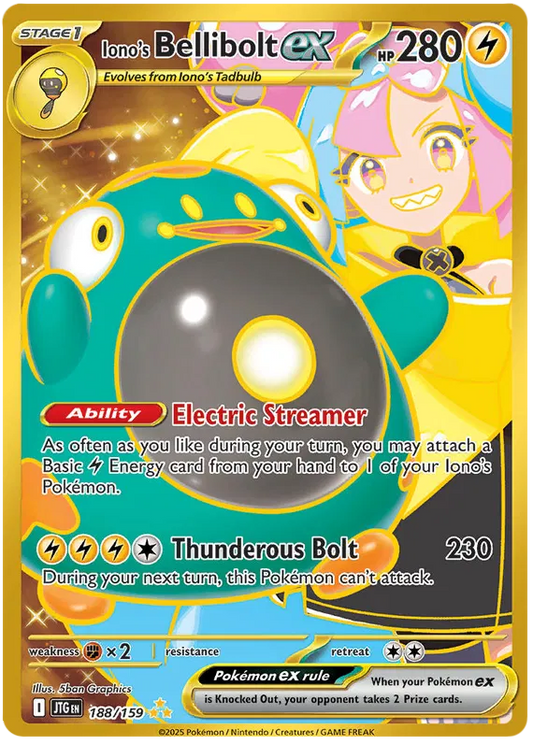 188/159 Iono's Bellibolt ex Journey Together Pokémon Card