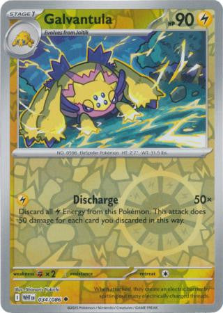 034/086 Galvantula Reverse Holo White Flare Pokémon Card
