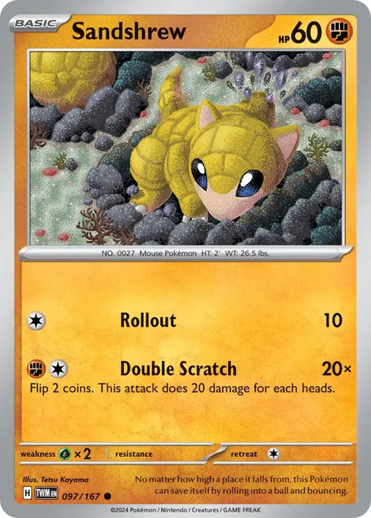 097/167 Sandshrew Twilight Masquerade Pokémon Card