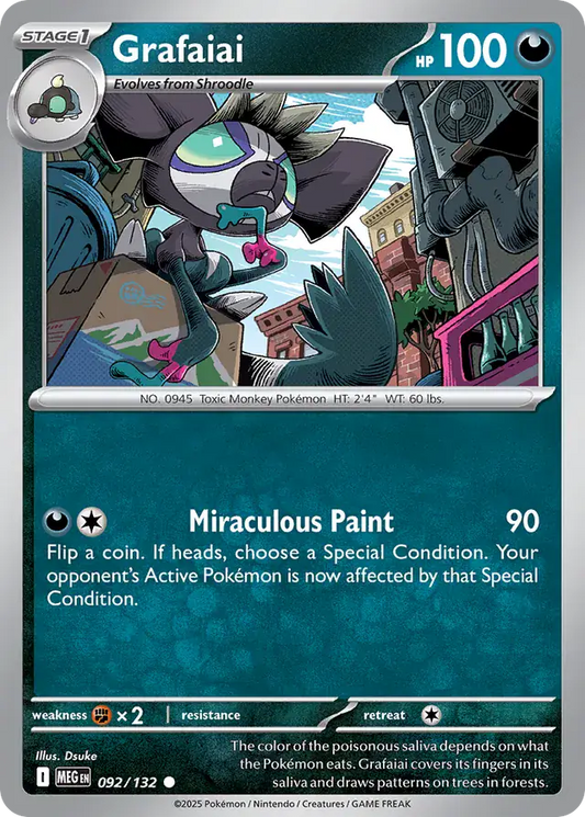 092/132 Grafaiai Mega Evolution Pokémon Card