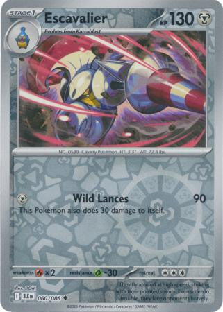 060/086 Escavalier Reverse Holo Black Bolt Pokémon Card