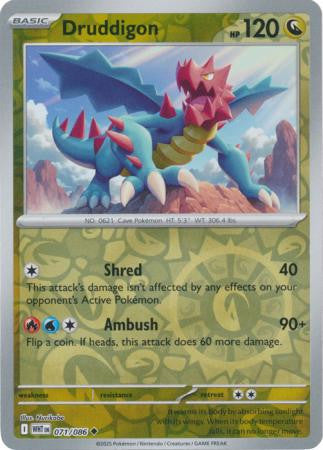 071/086 Druddigon Reverse Holo White Flare Pokémon Card