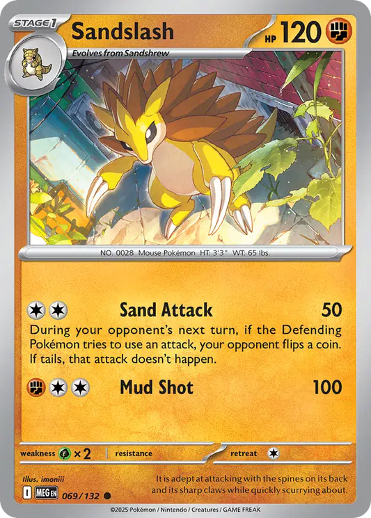 069/132 Sandslash Mega Evolution Pokémon Card