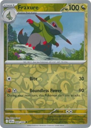 069/086 Fraxure Reverse Holo Black Bolt Pokémon Card