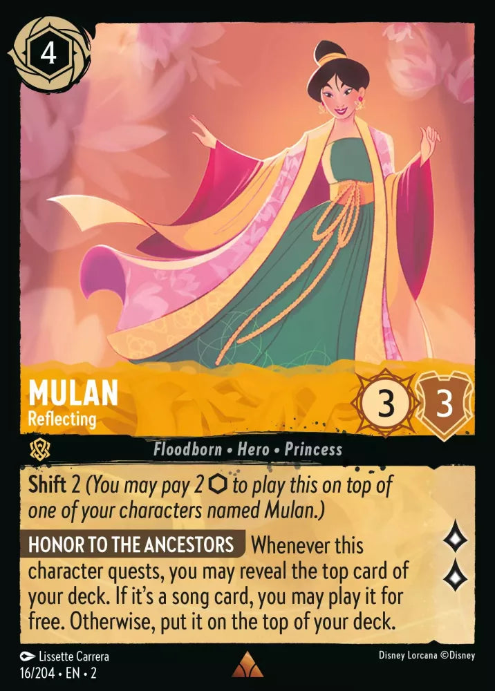 016/204 Mulan - Reflecting Disney Lorcana Rise Of The Floodborn Card