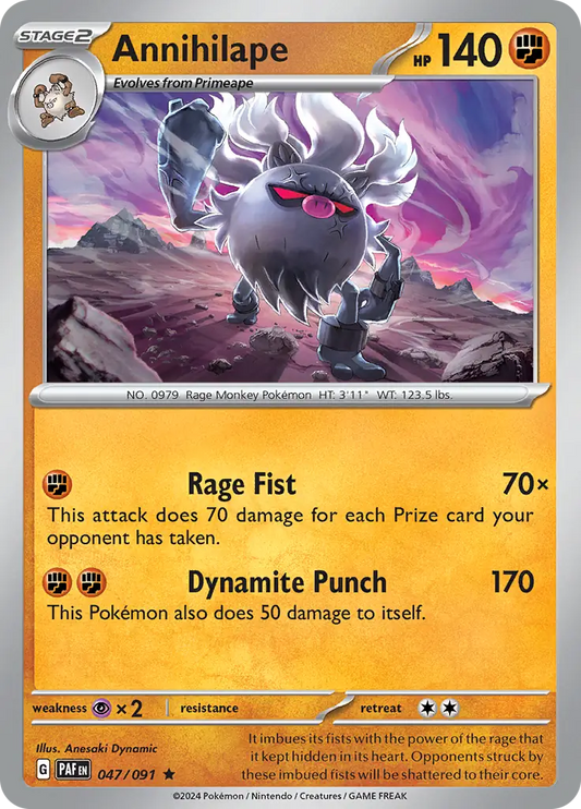 047/091 Annihilape Paldean Fates Pokémon Card