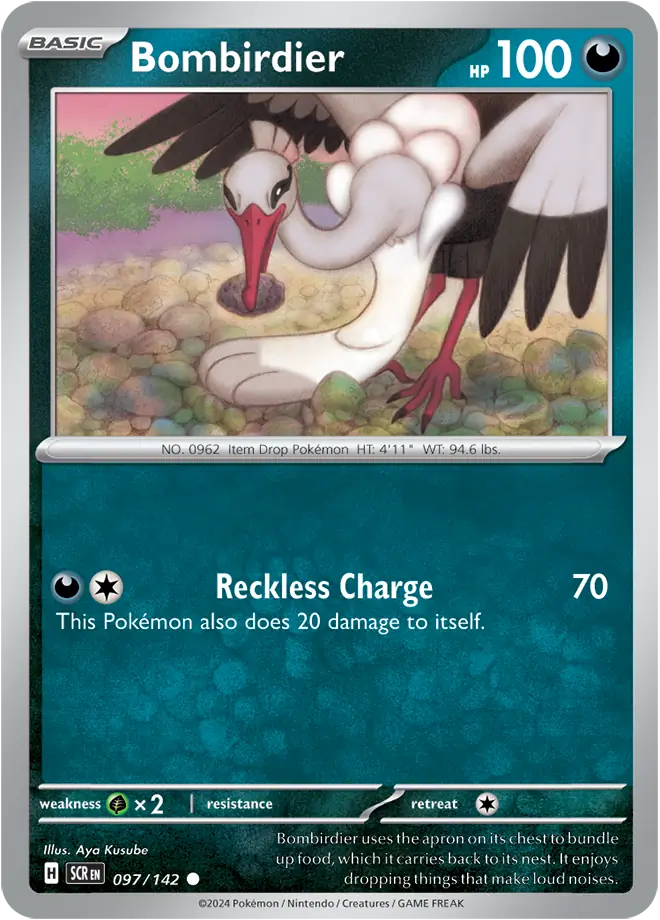 097/142 Bombirdier Stellar Crown Pokémon Card