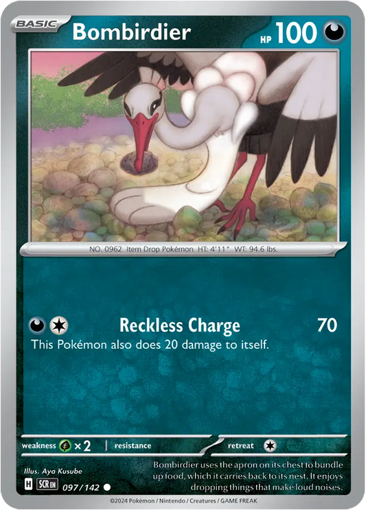 097/142 Bombirdier Stellar Crown Pokémon Card