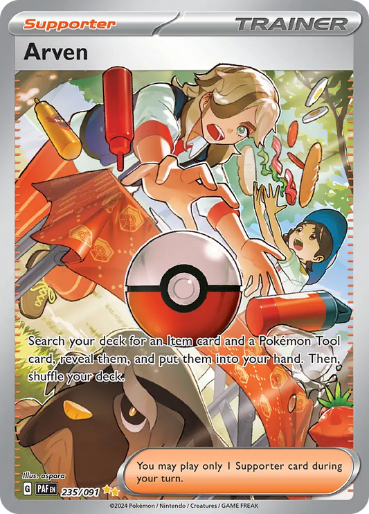 235/091 Arven Paldean Fates Pokémon Card