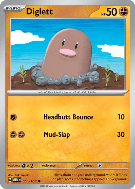 050/165 Diglett 151 Pokémon Card
