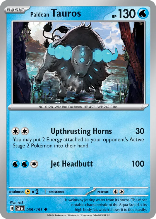 039/191 Paldean Tauros Surging Sparks Pokémon Card