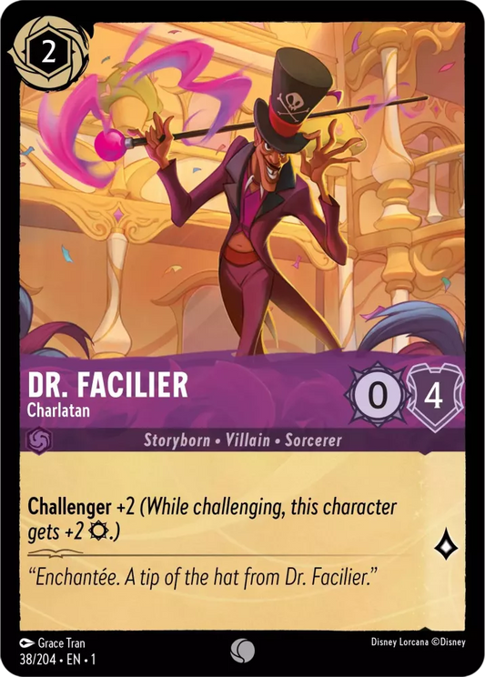 038/204 Dr. Facilier Charlatan Disney Lorcana The First Chapter Card