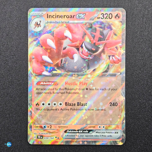 034/162 Incineroar ex Temporal Forces English Pokémon Trading Card