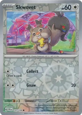 131/159 Skwovet Reverse Holo Journey Together Pokémon Card