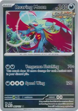 065/131 Roaring Moon Reverse Holo Prismatic Evolutions Pokémon Card