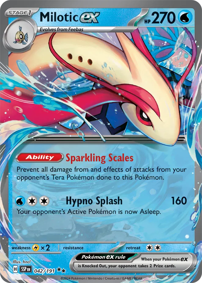 042/191 Milotic ex Surging Sparks Pokémon Card