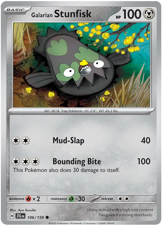 106/159 Galarian Stunfisk Journey Together Pokémon Card