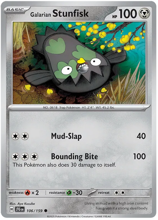 106/159 Galarian Stunfisk Journey Together Pokémon Card