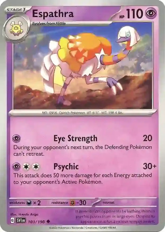 103/198 Espathra Scarlet & Violet Base Set Pokémon Card