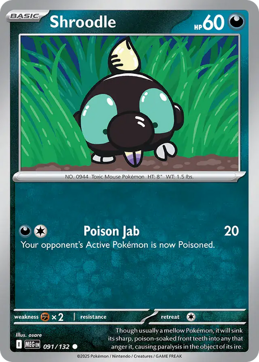 091/132 Shroodle Mega Evolution Pokémon Card