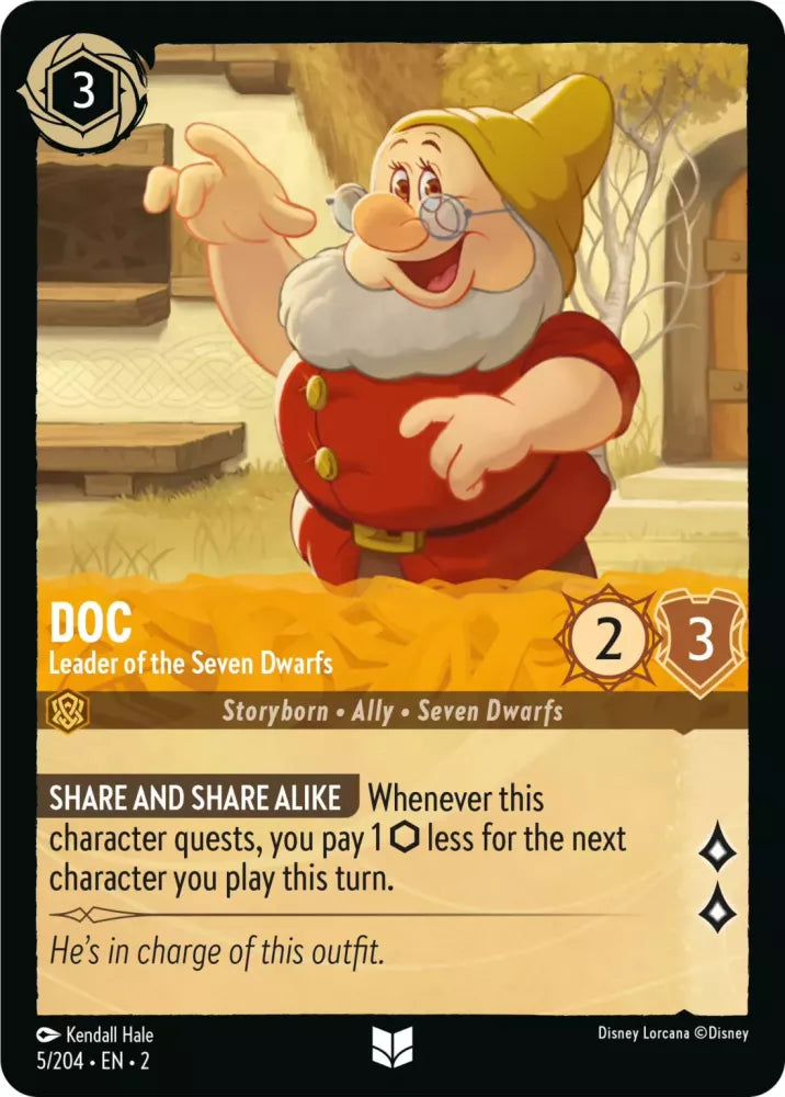 005/204 Doc - Leader of the Seven Dwarfs Disney Lorcana Rise Of The Floodborn Card