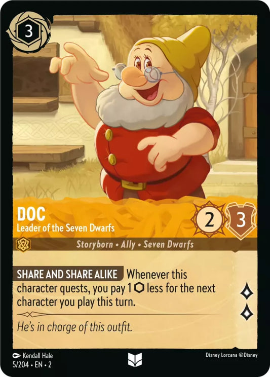 005/204 Doc - Leader of the Seven Dwarfs Disney Lorcana Rise Of The Floodborn Card