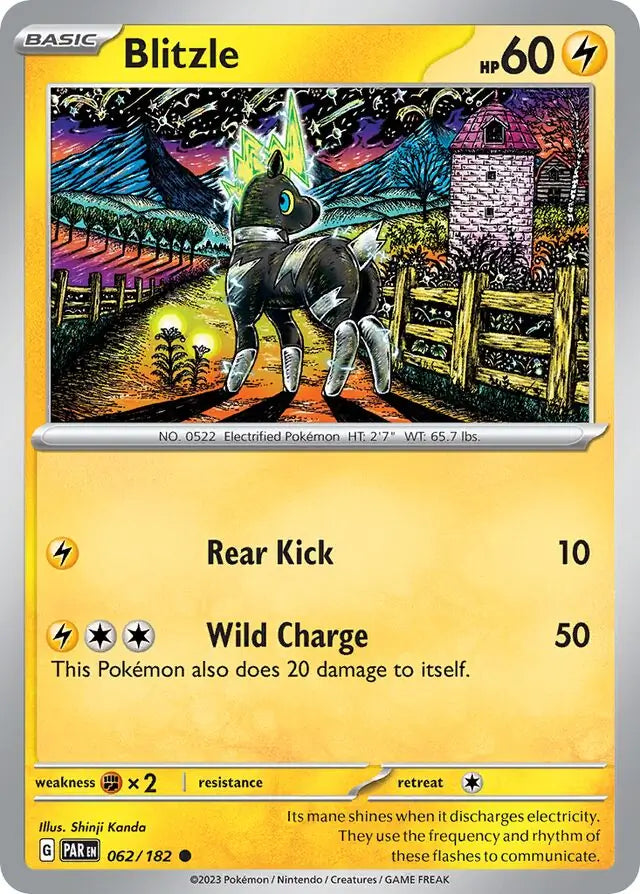 062/182 Blitzle Paradox Rift Pokémon Card