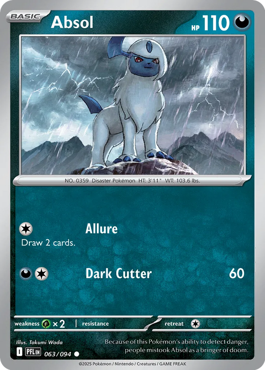 063/094 Absol Phantasmal Flames Pokémon Trading Card