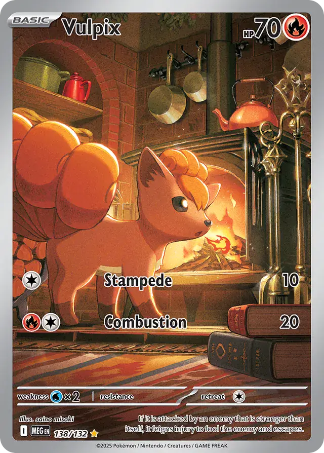 138/132 Vulpix Mega Evolution Pokémon Card