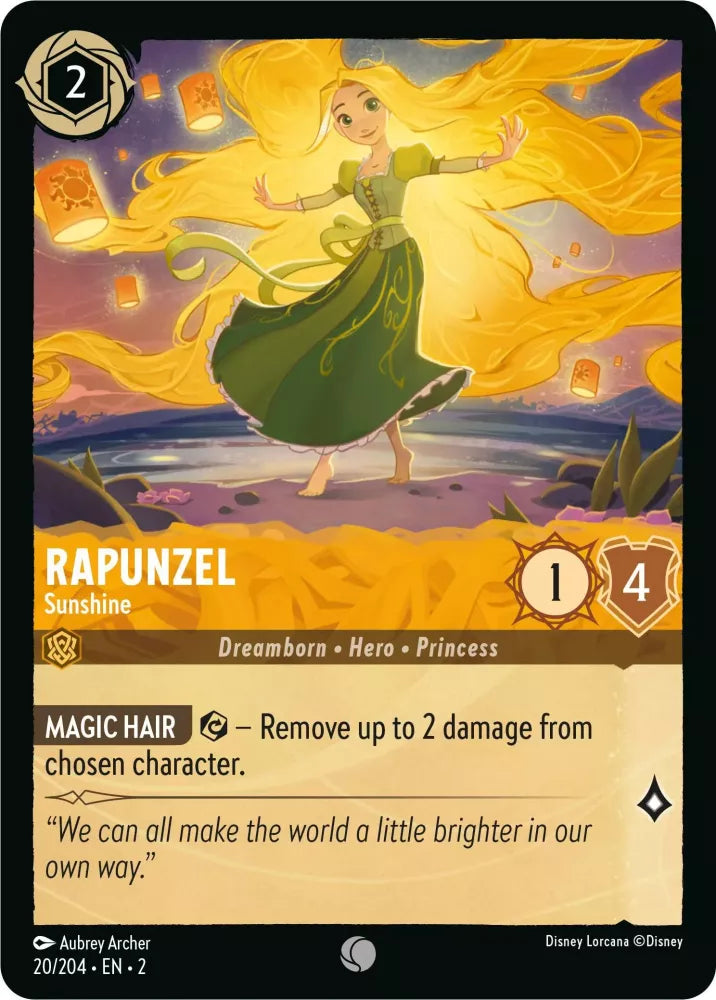 020/204 Rapunzel - Sunshine Disney Lorcana Rise Of The Floodborn Card