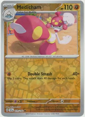 079/142 Medicham Reverse Holo Stellar Crown Pokémon Card