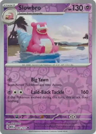 080/165 Slowbro Reverse Holo 151 Pokémon Card