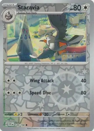 149/198 Staravia Reverse Holo Scarlet & Violet Base Set Pokémon Card