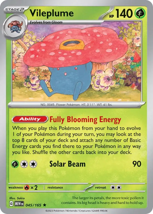 045/165 Vileplume 151 Pokémon Card