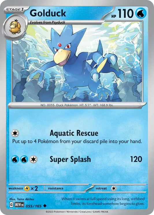 055/165 Golduck 151 Pokémon Card
