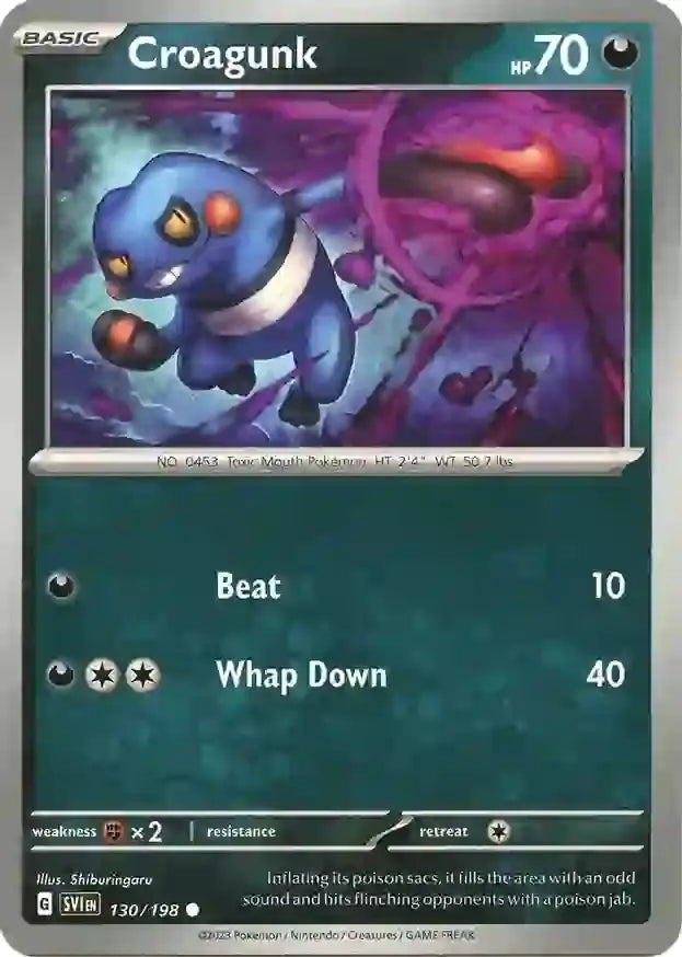 130/198 Croagunk Scarlet & Violet Base Set Pokémon Card