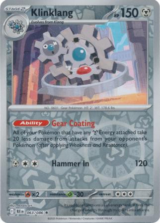 063/086 Klinklang Reverse Holo Black Bolt Pokémon Card