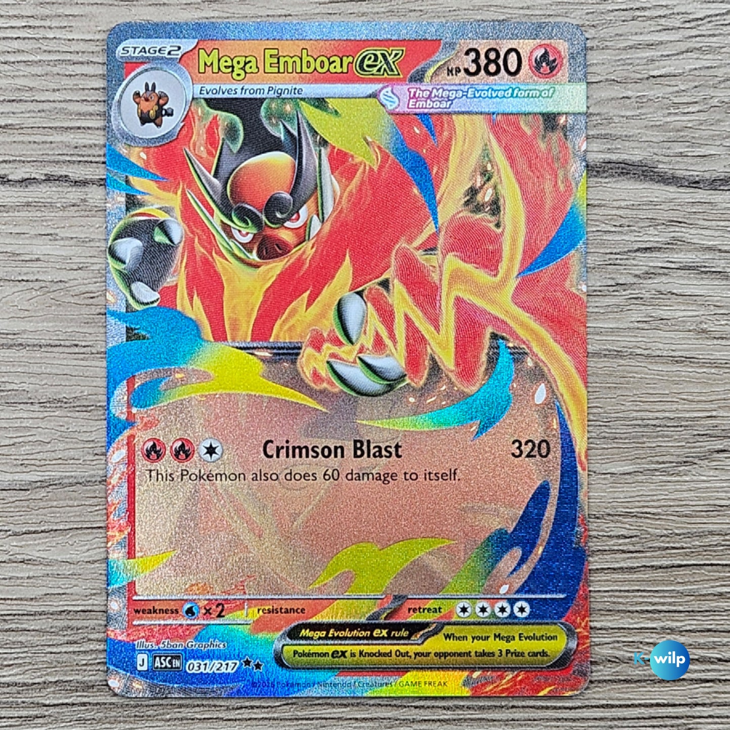 031/217 Mega Emboar ex Double Rare Ascended Heroes Pokémon Trading Card