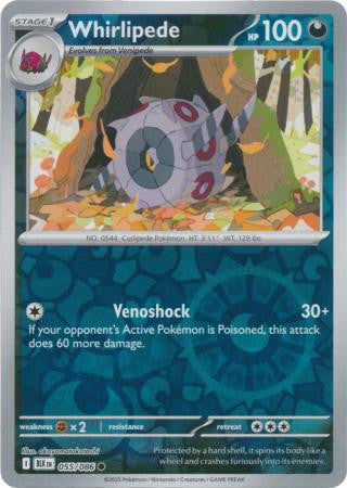 055/086 Whirlipede Reverse Holo Black Bolt Pokémon Card