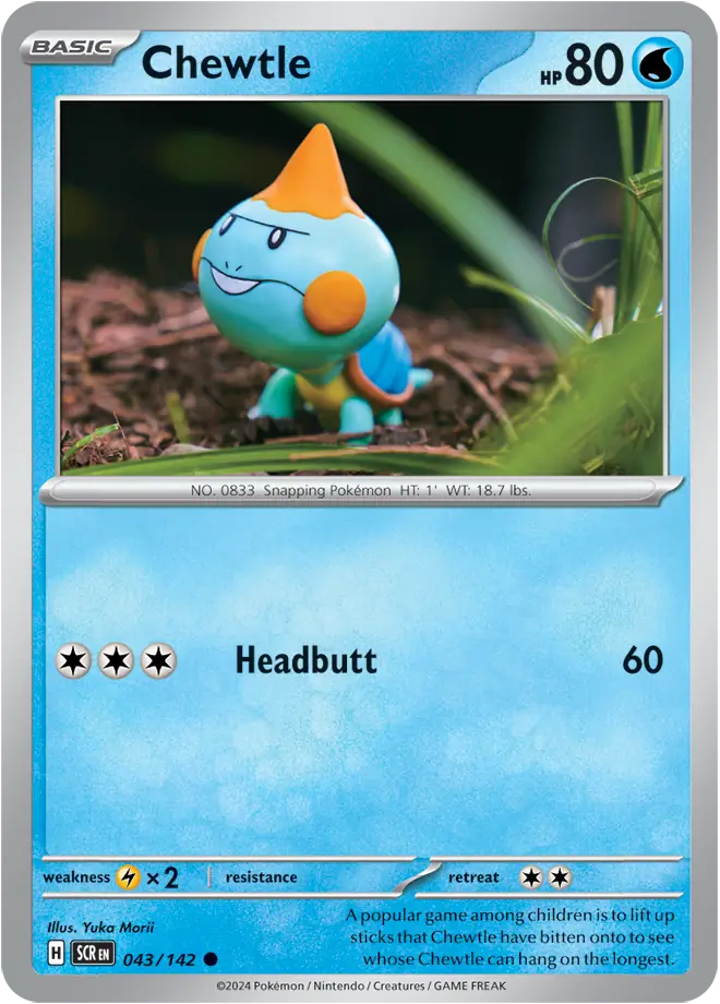 043/142 Chewtle Stellar Crown Pokémon Card
