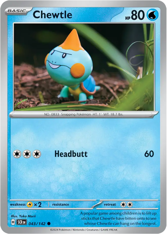 043/142 Chewtle Stellar Crown Pokémon Card