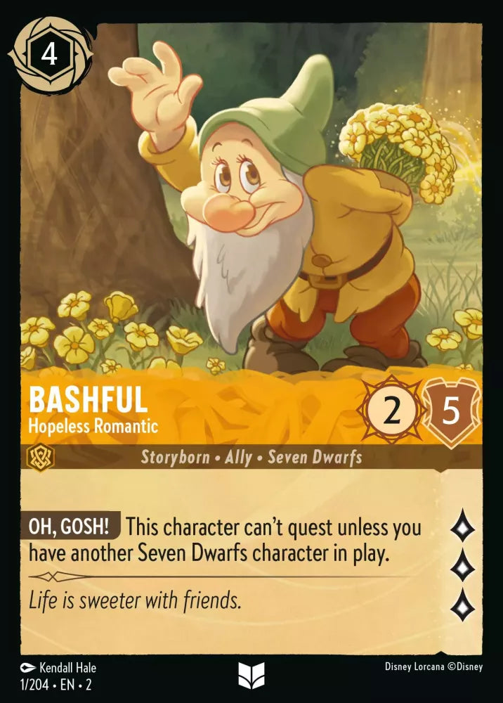 001/204 Bashful - Hopeless Romantic Disney Lorcana Rise Of The Floodborn Card