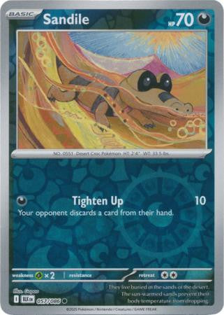 057/086 Sandile Reverse Holo Black Bolt Pokémon Card
