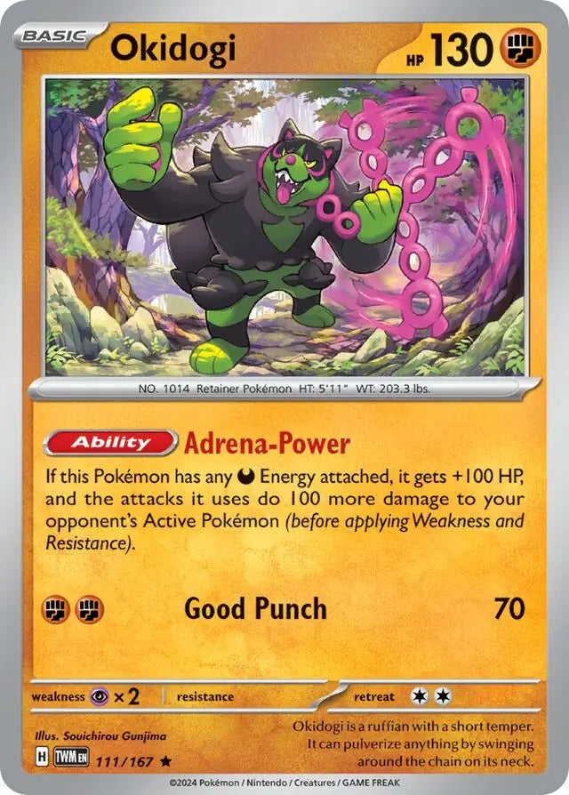 111/167 Okidogi Twilight Masquerade Pokémon Card