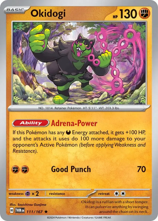 111/167 Okidogi Twilight Masquerade Pokémon Card