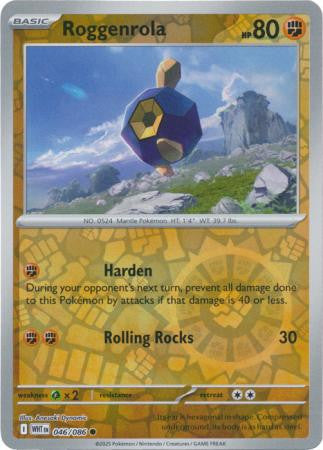 046/086 Roggenrola Reverse Holo White Flare Pokémon Card