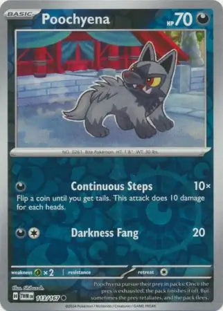 113/167 Poochyena Reverse Holo Twilight Masquerade Pokémon Card